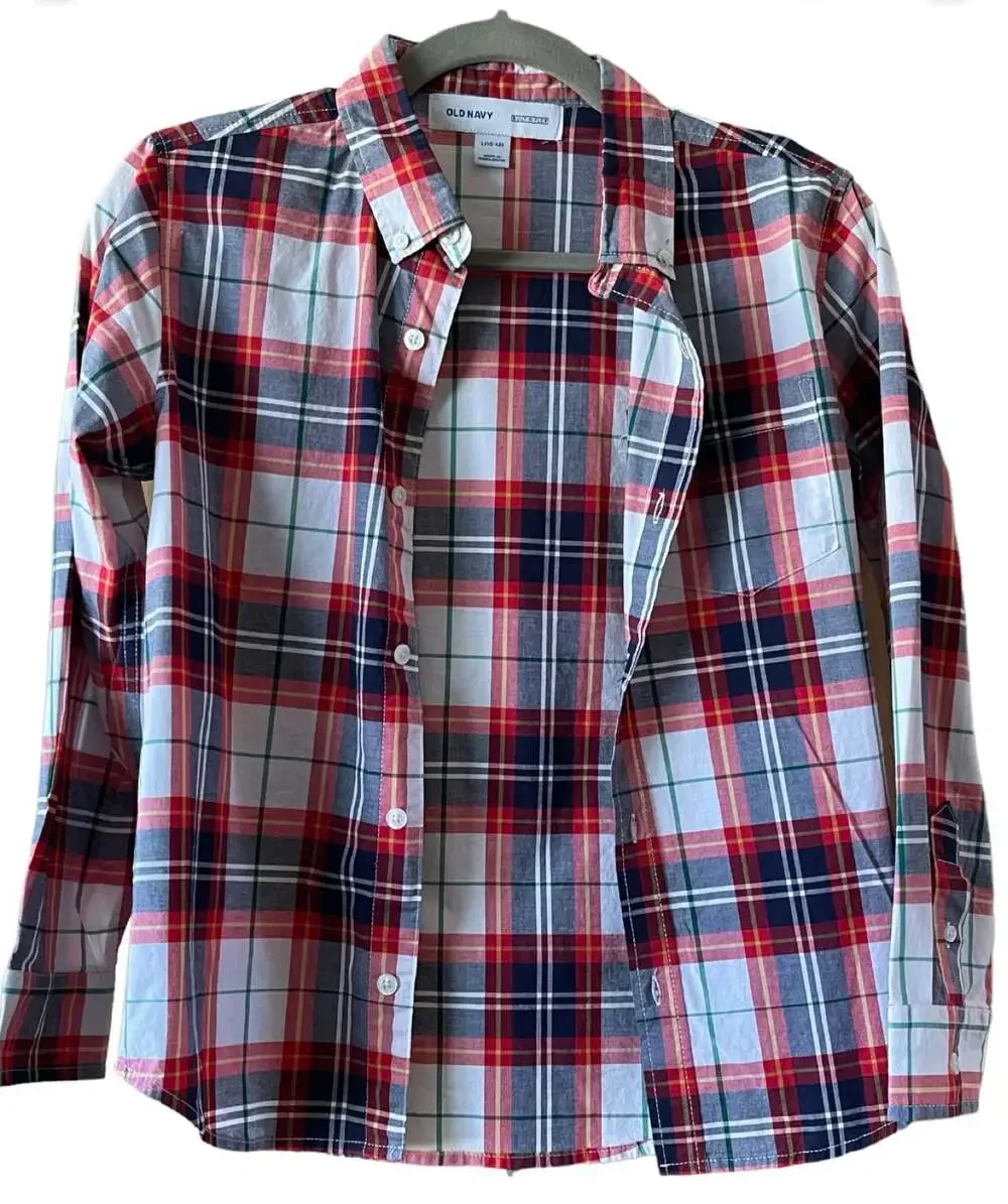 Old Navy Boys Button Down Dress Shirt Size L (10/12)
